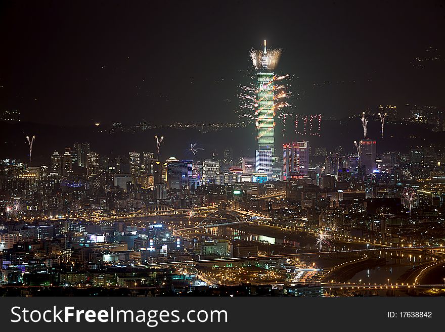 Fireworks of Taipei city