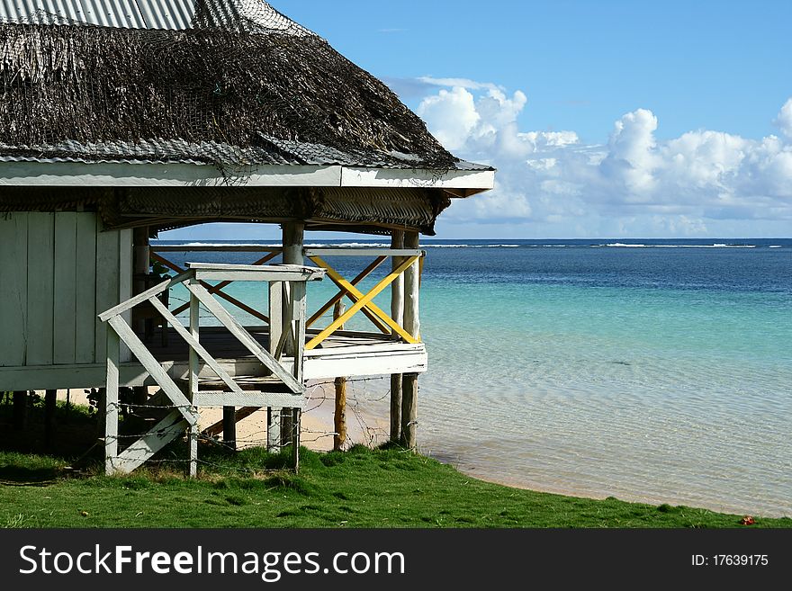 The alabaster beach in south pacific