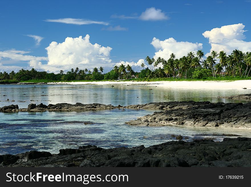 The Alabaster Beach In South Pacific Island