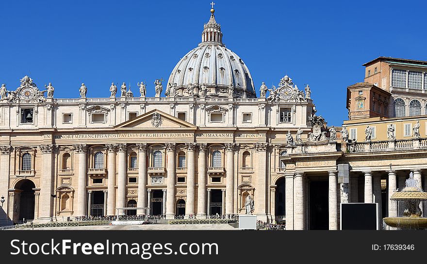 Front Of St Peter S Basilica In Rome,Italy