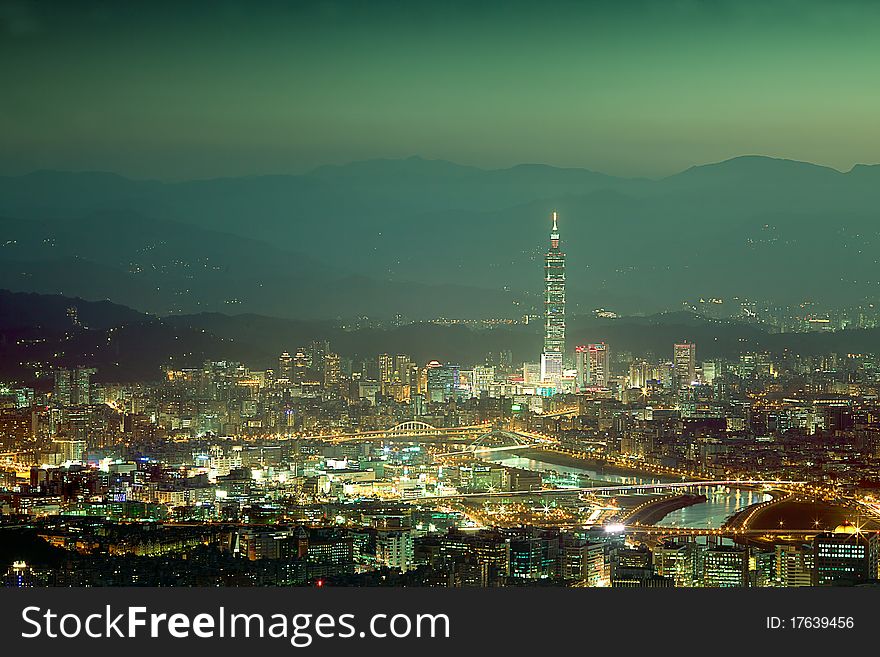 Night Scenes Of The Taipei City, Taiwan