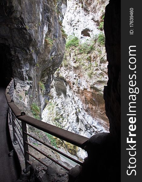 Narrow Path in the Taroko Gorge, Taiwan. Narrow Path in the Taroko Gorge, Taiwan