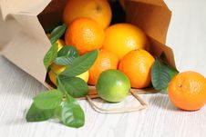 Fresh Citrus Fruits In The Package Royalty Free Stock Photography