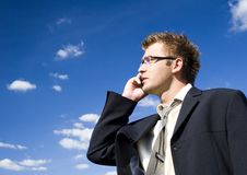 Businessman Talking On Mobile Phone Royalty Free Stock Images