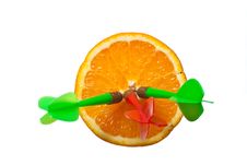 Darts Hit Orange Stock Images
