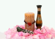 Heart Candle And Vase Royalty Free Stock Photography
