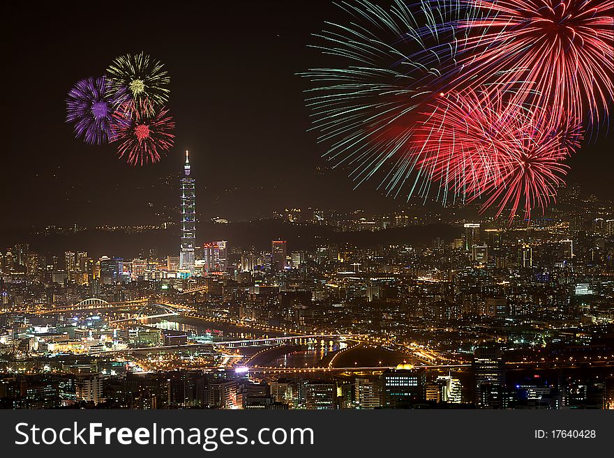 Fireworks of Taipei city