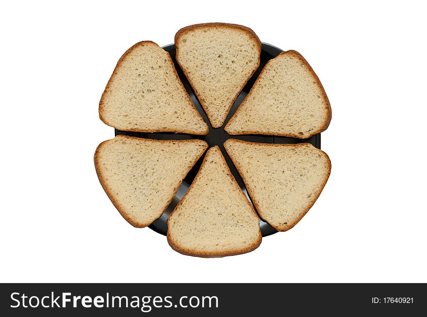 Flower fron the pieces of bread on a plate. Flower fron the pieces of bread on a plate