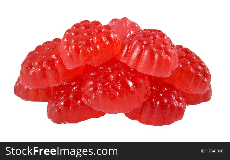 Fruit jellies on a white background