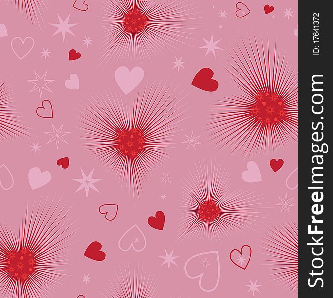 Excellent seamless valentine background. Vector illustration.