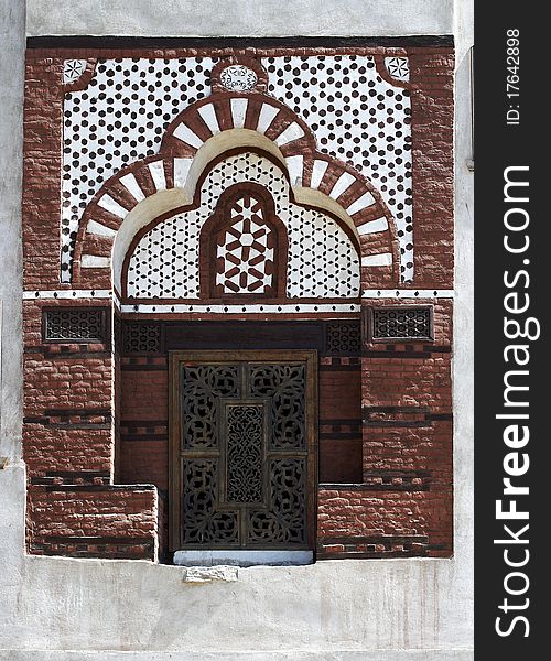 Carved wooden window of mosk Abu Haggag in Luxor Temple