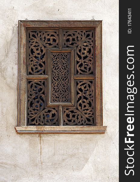 Carwed, wooden window of mosk Abu Haggag. Carwed, wooden window of mosk Abu Haggag
