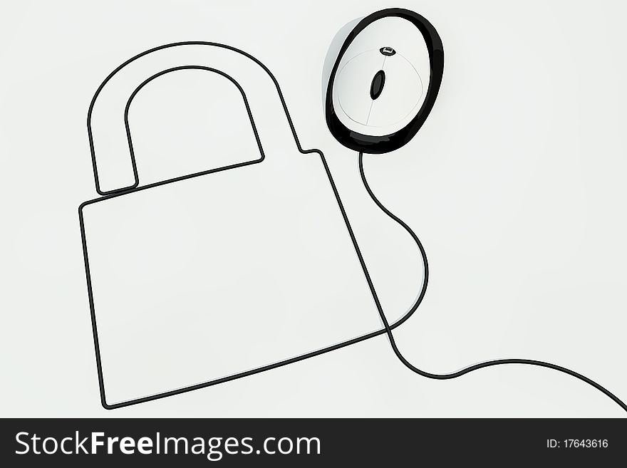Padlock Drawn With Mouse Wire
