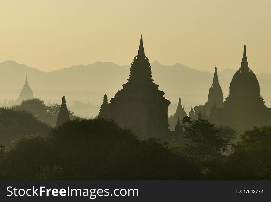 Myanmar: Bagan Temples At Sunrise