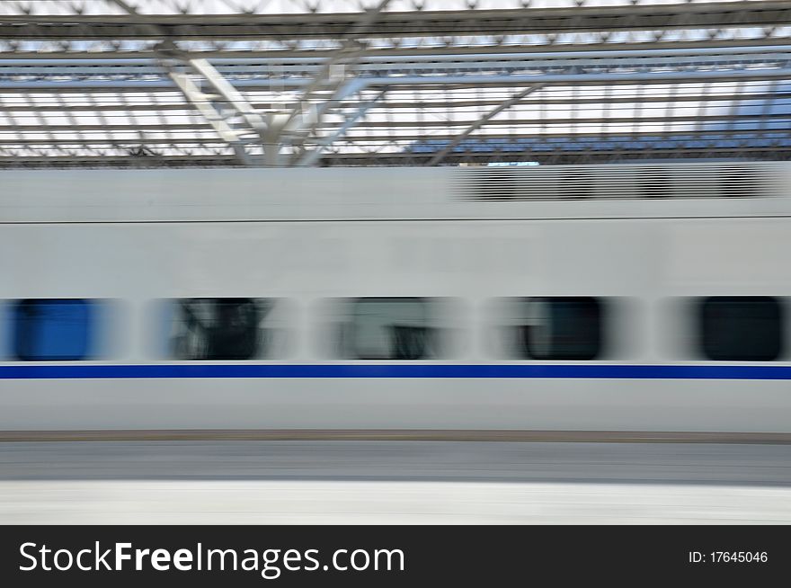 A high-speed train at the station,which taken in china