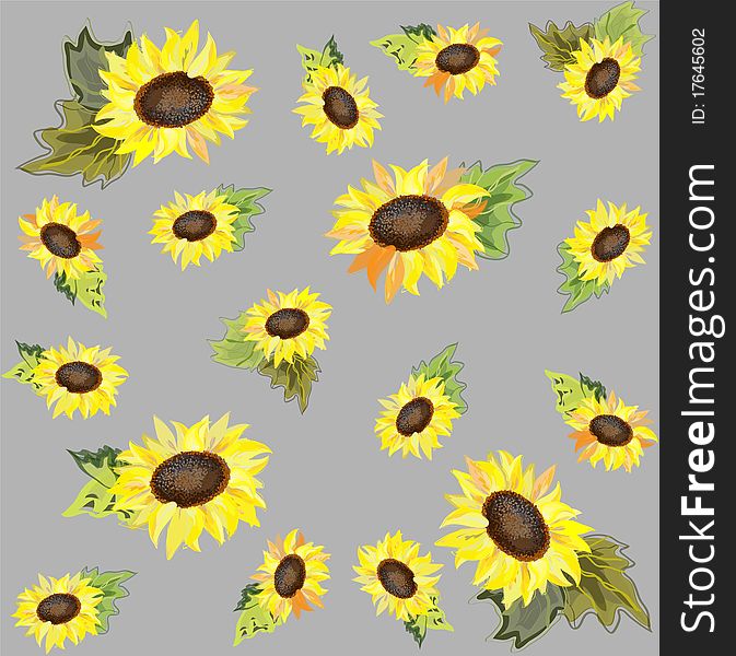 Beautiful sunflowers.Seamless background from a flowers ornament, fashionable modern wallpaper or textile. Beautiful sunflowers.Seamless background from a flowers ornament, fashionable modern wallpaper or textile.