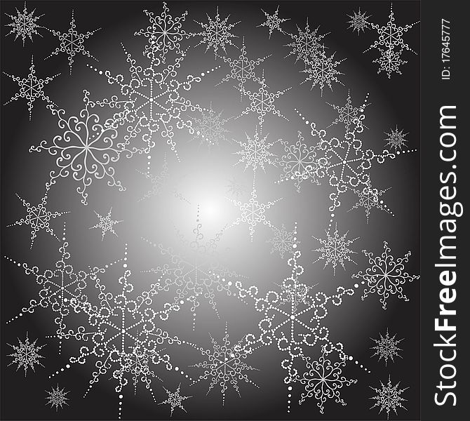 Seamless background with the image of beautiful snowflakes.Illustration.