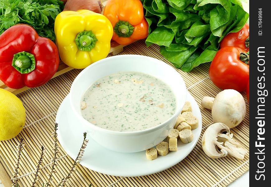 Bowl of a mushroom soup