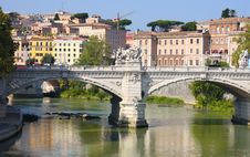 Ponte Vittorio Emanuele II In Rome, Italy Royalty Free Stock Photography Ponte Vittorio Emanuele II In Rome, Italy Royalty Free Stock Photography