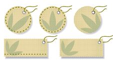 Labels Made Of Natural Fabric With Embroidery. Royalty Free Stock Photo Labels Made Of Natural Fabric With Embroidery. Royalty Free Stock Photo