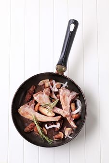 Roast Lamb Chops And Mushrooms Royalty Free Stock Photo Roast Lamb Chops And Mushrooms Royalty Free Stock Photo