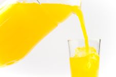 Juice Poured Into A Glass Stock Image