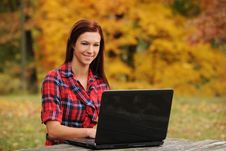 Young Woman With Laptop Computer Stock Photos Young Woman With Laptop Computer Stock Photos