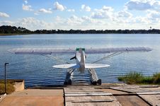 Float Plane At Dock Royalty Free Stock Photography