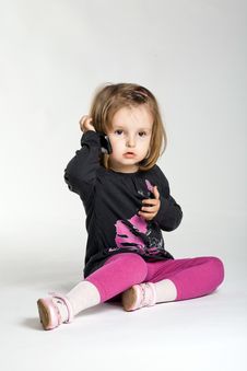 Girl With Mobile Phone Stock Photos Girl With Mobile Phone Stock Photos