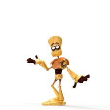 Wood Robot Asking About The Weather Royalty Free Stock Images Wood Robot Asking About The Weather Royalty Free Stock Images