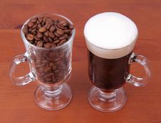 Caffe Latte And Coffee Beans Stock Photography Caffe Latte And Coffee Beans Stock Photography