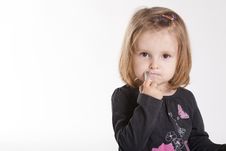 Little Girl With Lipstick Royalty Free Stock Photo Little Girl With Lipstick Royalty Free Stock Photo
