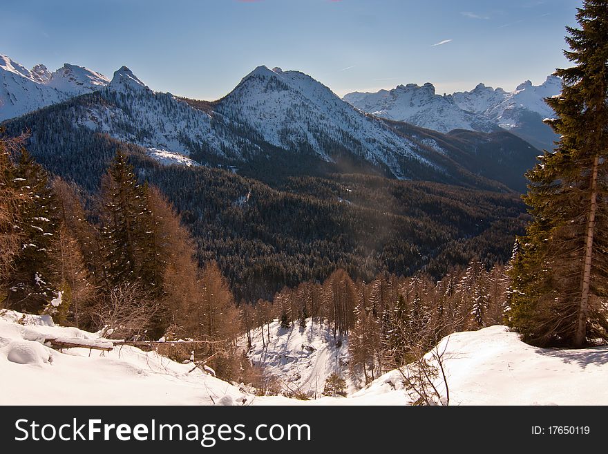 Italian mountain landscape in Passo Cibiana (BL)