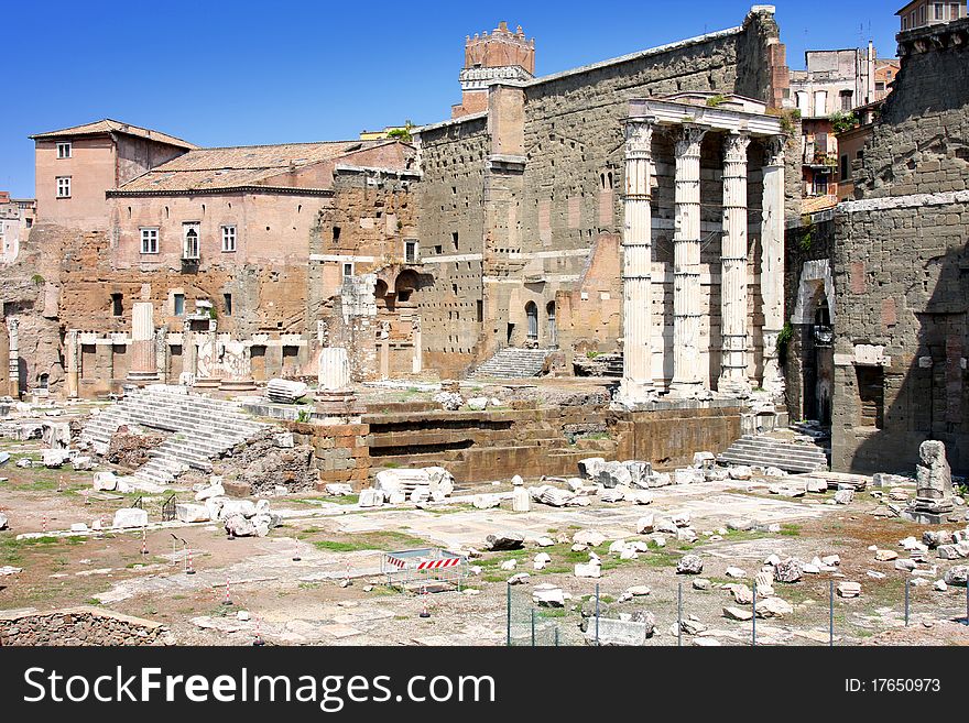 View of roman forum in Rome, Italy