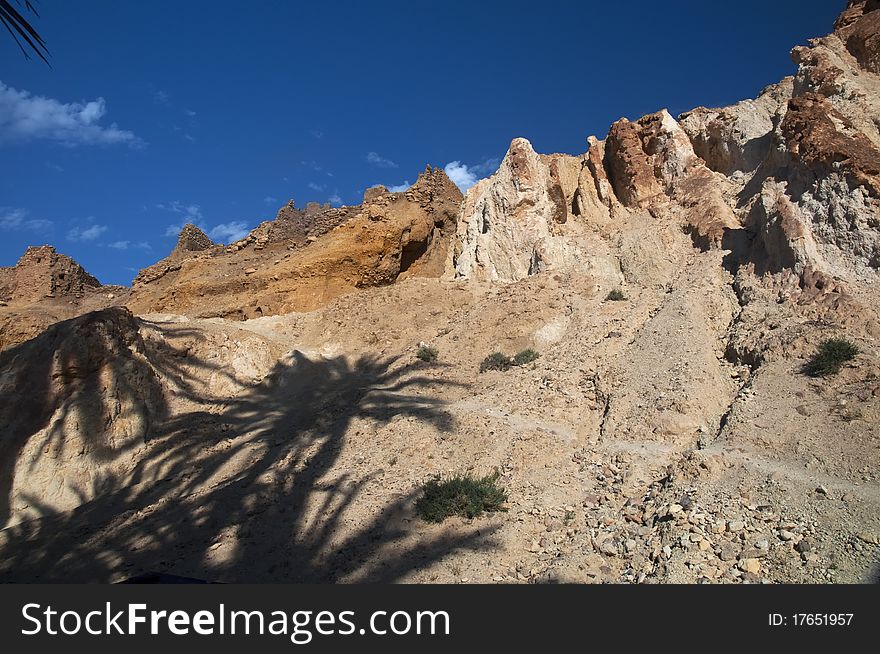 Rocky peaks on the edge of the oasis, Tunisia. Rocky peaks on the edge of the oasis, Tunisia