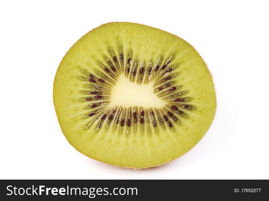 Green juicy kiwi isolated on white