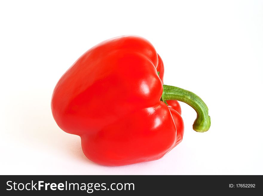 Red paprika in isolated on white background