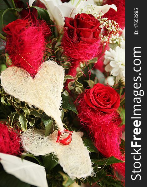 Bouquet with fresh red roses. Bouquet with fresh red roses