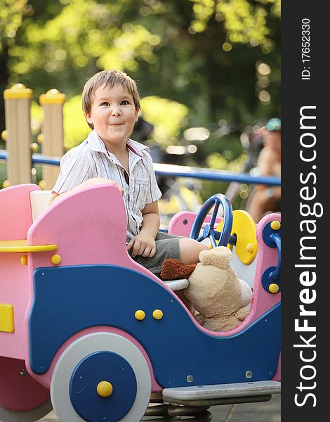 Cute little boy on playground. Cute little boy on playground