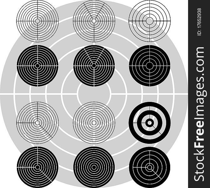 Stencils of targets. first variant. illustration