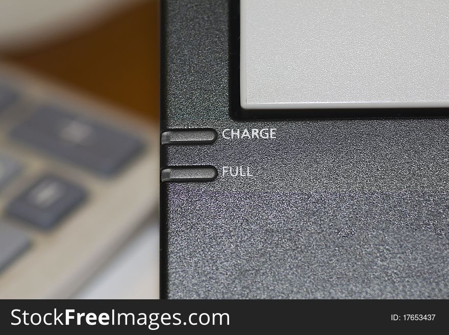 Closeup photo of Charging Laptop Battery Connection