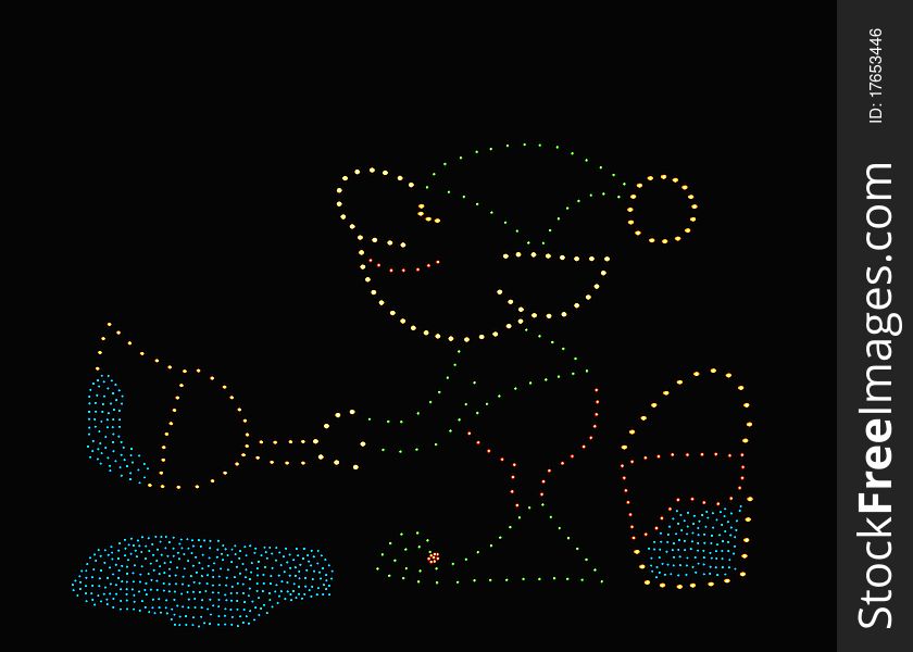 Elf design made of lights painting with black background. Elf design made of lights painting with black background