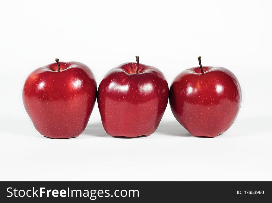 Red apples isolated on white. Red apples isolated on white