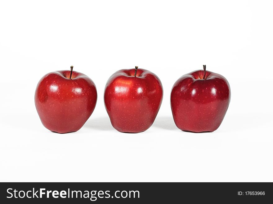 Red apples isolated on white. Red apples isolated on white