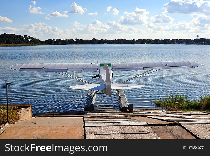 Float Plane at Dock Summer at Seaplane Base