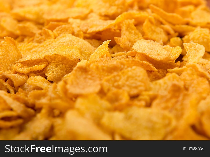 Corn flakes close up shot