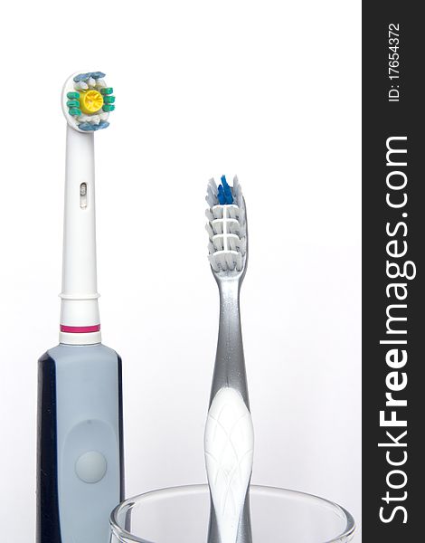 Electric and manual tooth-brush. Electric and manual tooth-brush