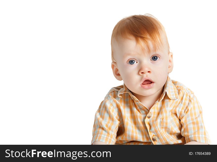 Little funny boy portrait isolated