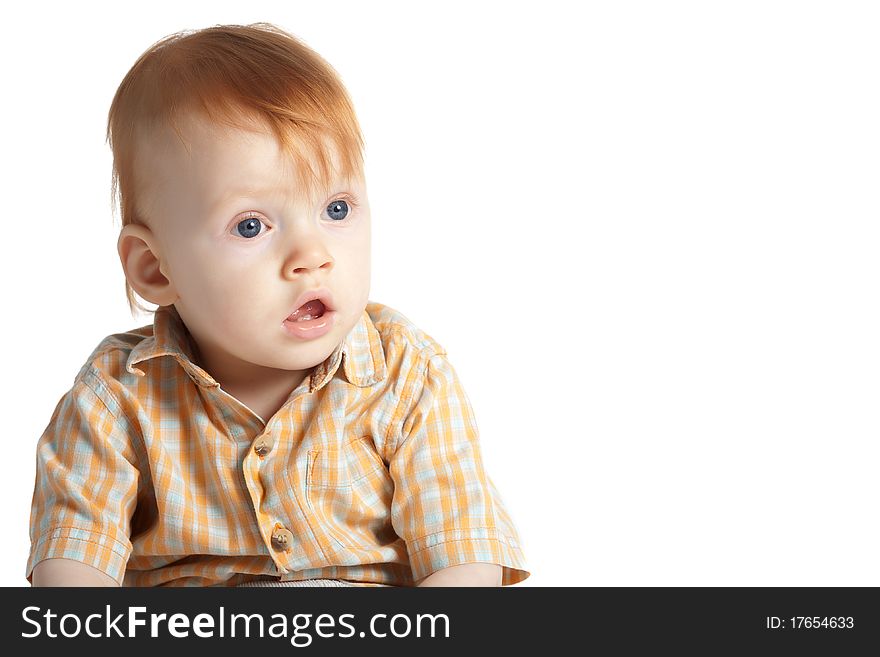Little funny boy portrait isolated