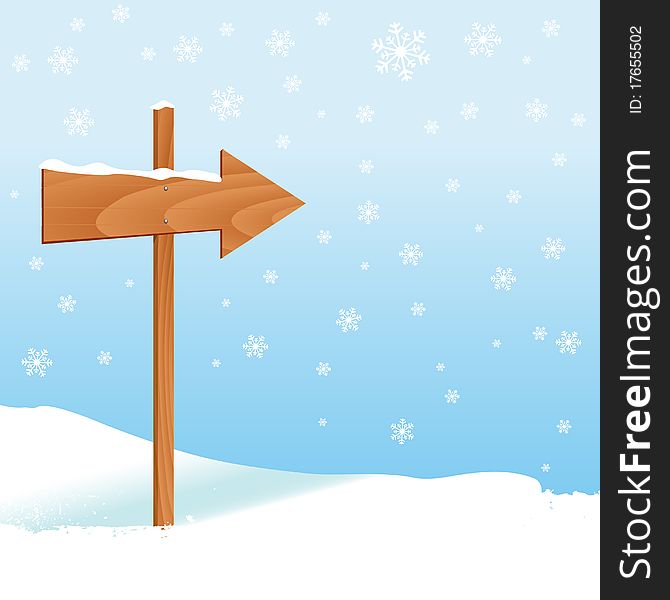 Winter design with direction sign vector